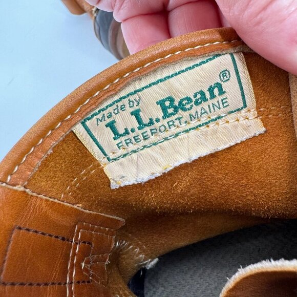 L.L. Bean Vintage Original Classic Brown Bean Leather Waterproof Rain 8 Boots - Picture 8 of 8
